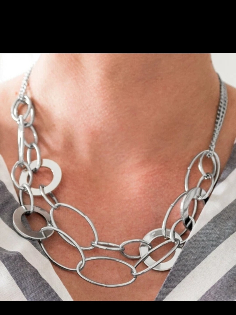 Silver Multi-Link Women's Necklace - Classic Statement Jewelry